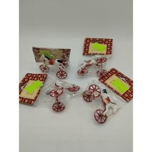 Miniature Rocking Horse On Wheels Ornament Christmas Dollhouse 2" Tall